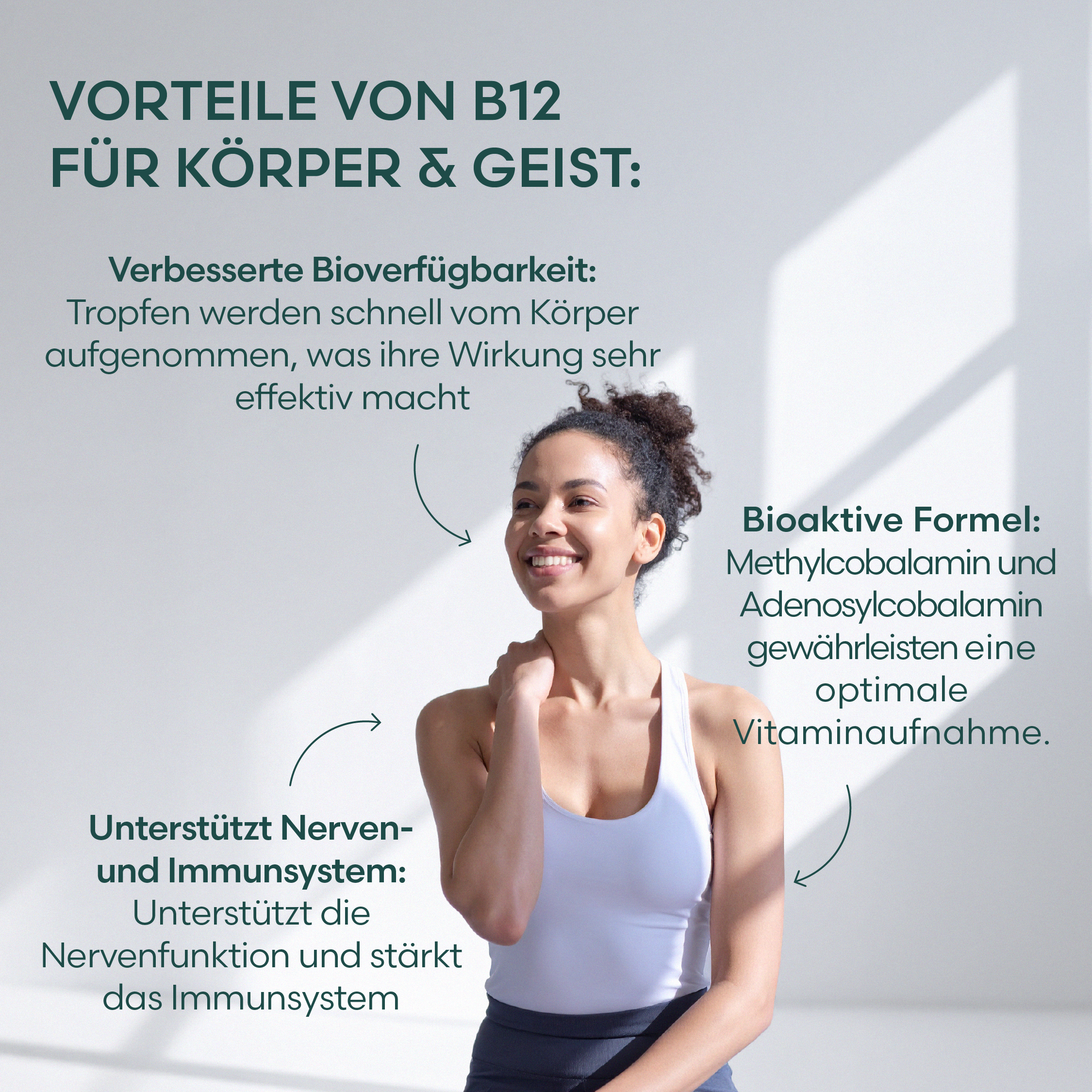 Produktbild Vitamin B12 Tropfen – hochwertiges Nahrungsergänzungsmittel für Frauen