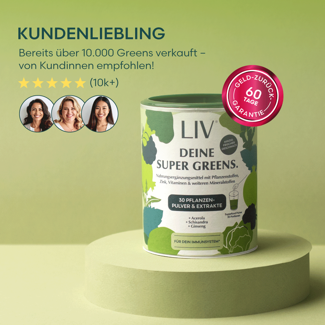 LIV NATURAL Greens Pulver – natürliche Vitalstoffmischung zur Unterstützung von Gesundheit und Wohlbefinden bei Frauen